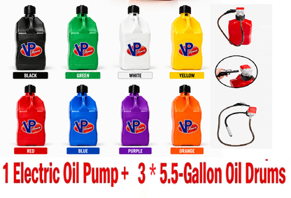 3‑Pack 5.5 Gallon Utility Fuel Jug with Electric Transfer Pump