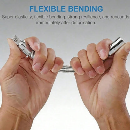 360° Bendable Flexible Socket Extension Bar Set, 1/4" 3/8" 1/2" Drive High‑Torque for Auto Repair