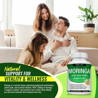 Toplux Nutrition Moringa Capsules - Immune Support, Natural Green Superfood+